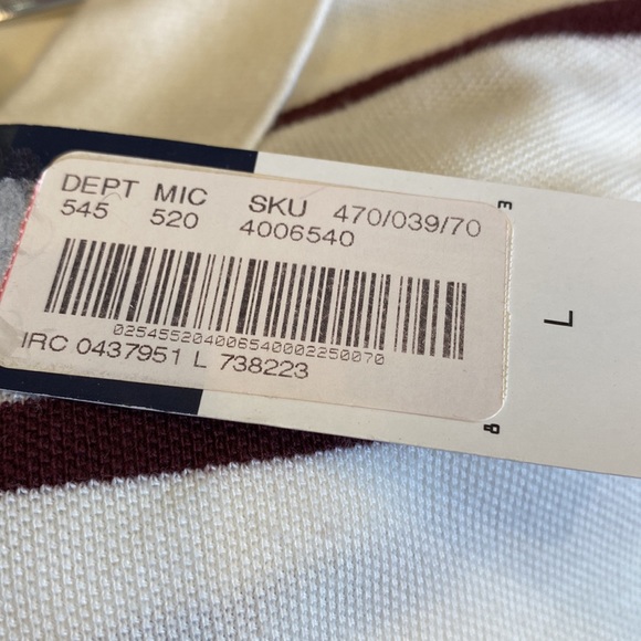 New Polo Ralph Lauren Classic-Fit Soft Cotton Polo cream/ brown stripes Size L⭐️ - Picture 11 of 16